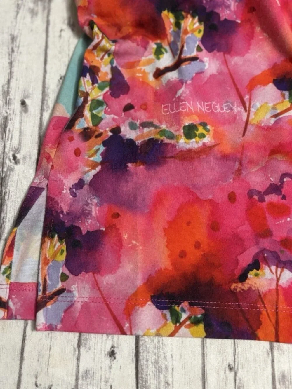 Ellen Negley Art & Sol Lighthouse Sleeveless Dress Size L Beach Summer Art - Picture 9 of 9